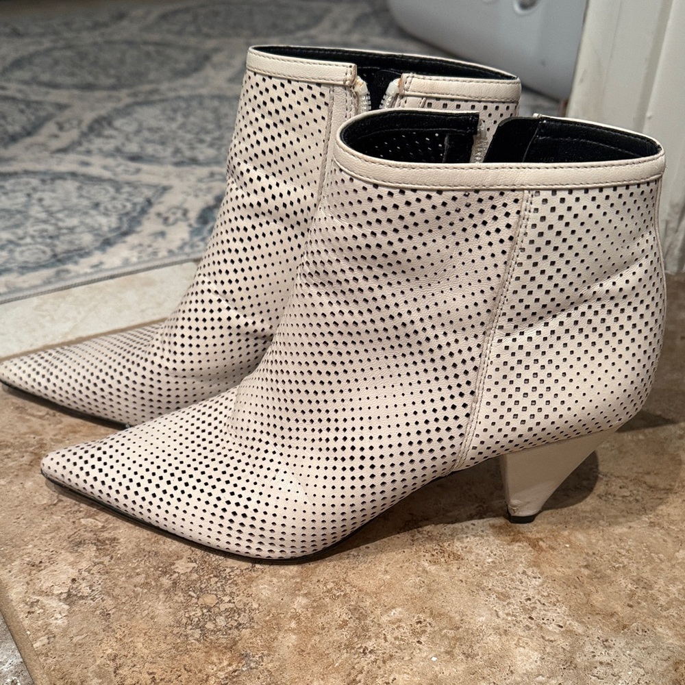 Sanrio Cream and Black Perforated Ankle Boots
